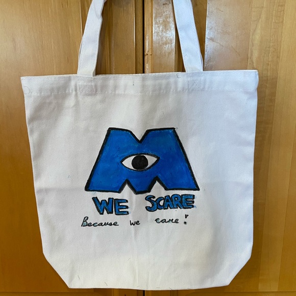 Hand painted Monsters Inc Mike Wazowski Bag - Picture 4 of 4